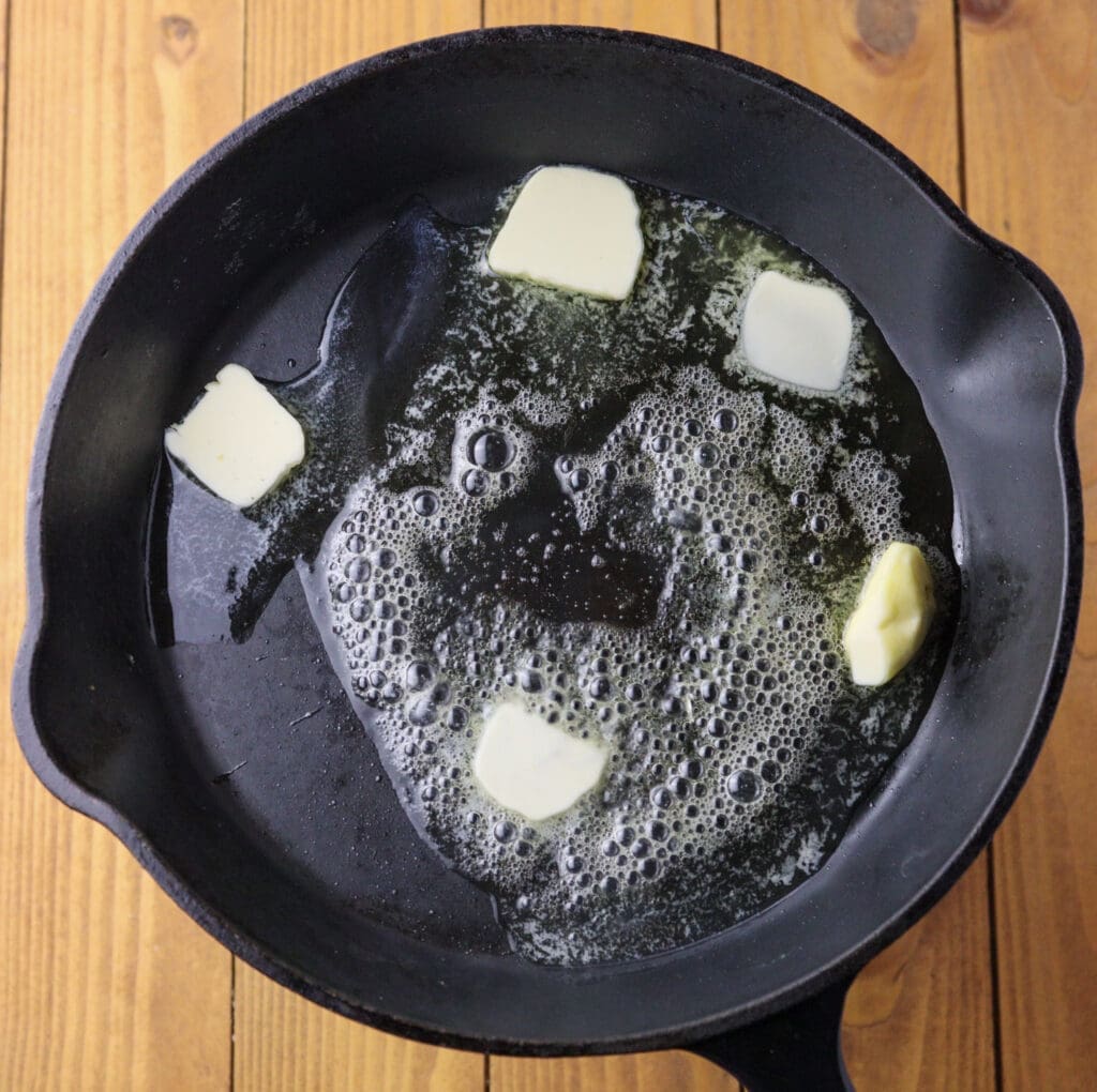 image showing how to melt the butter in a pan